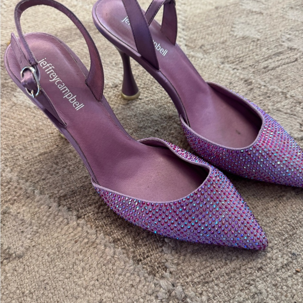 Purple Rhinestone Women's Heels - Picture 2 of 4